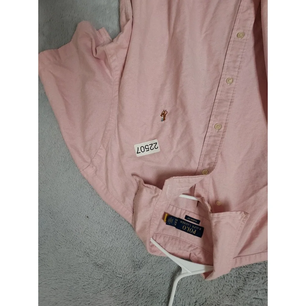 Polo Ralph Lauren Shirt Mens XL Classic Fit Oxford Short Sleeve Pink Flesh Pony
